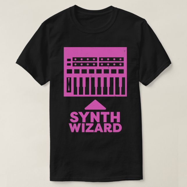 Synth Wizard Synthesizer Music Producer T-Shirt (Design Front)