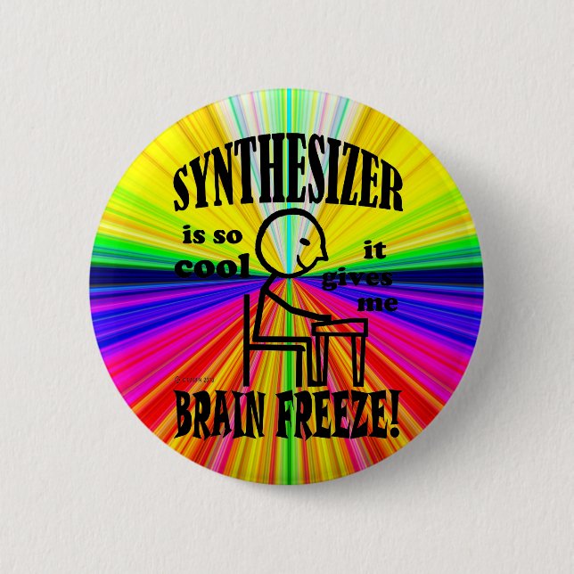 Synthesizer, Brain Freeze 2 Inch Round Button (Front)