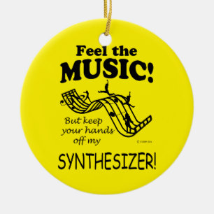 Synthesizer Feel The Music Ceramic Ornament