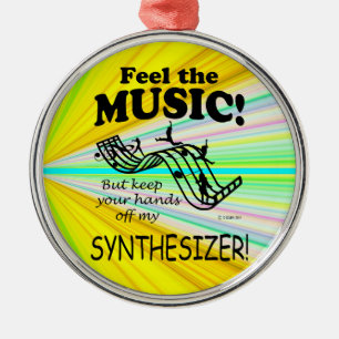 Synthesizer Feel The Music Metal Ornament