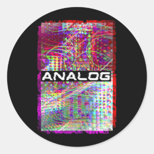 Synthesizer Glitch Modular Analogue Synth Classic Round Sticker