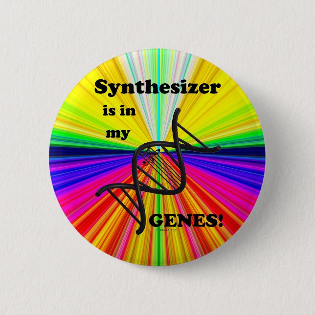 Synthesizer Is In My Genes 2 Inch Round Button (Front)
