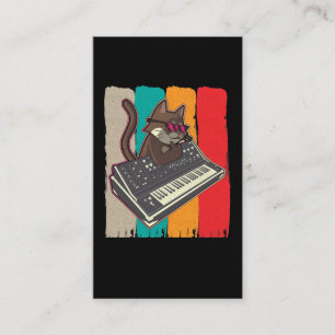Synthesizer Retro Cat Modular Analogue Synth Business Card