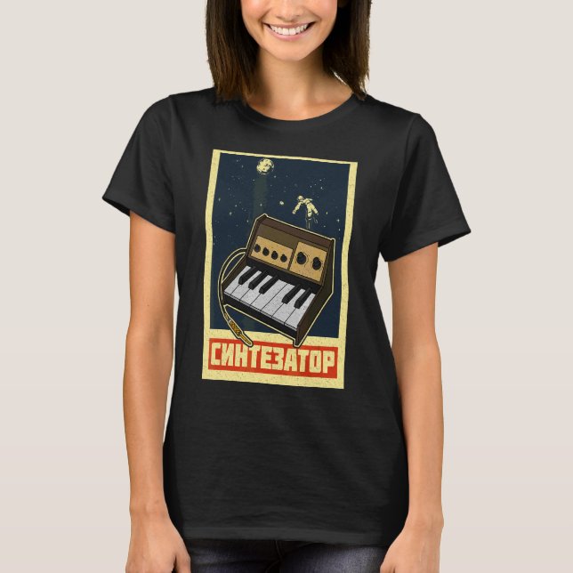 Synthesizer Synth Keyboard Electronic Musicians Mo T-Shirt (Front)