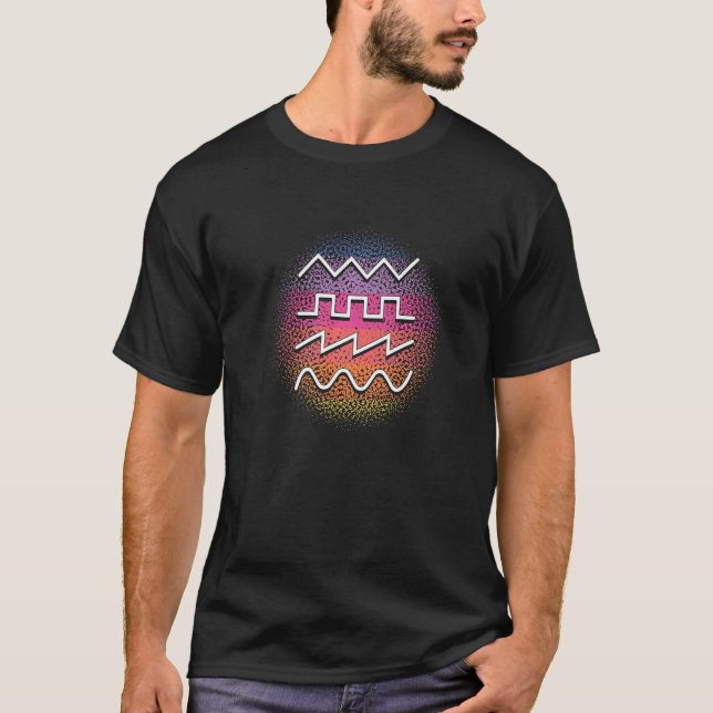 Synthesizer Waves  Music Techno DJ  Musician Synth T-Shirt (Front)