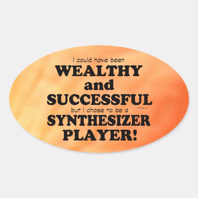 Synthesizer Wealthy & Successful Oval Sticker (Front)