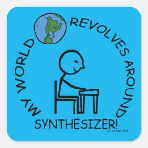 Synthesizer - World Revolves Around Square Sticker