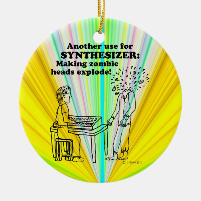 Synthesizer Zombie Explode Ceramic Ornament (Front)