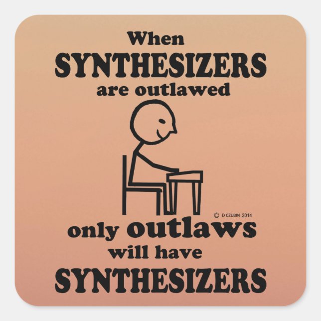 Synthétiseurs Sticker Carré illégal (Devant)