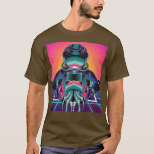 Synthwave 90s Art Vaporwave Jellyfish Outer Space  T-Shirt