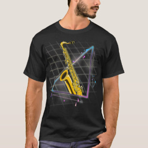 Synthwave 90s  Saxophonist Jazz Musician Saxophone T-Shirt
