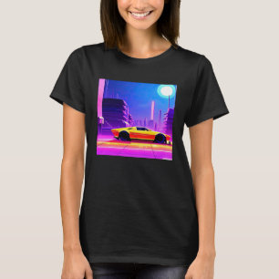 Synthwave car outrun retrowave futuresynth sci fi T-Shirt