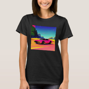 Synthwave car outrun retrowave futuresynth sci fi  T-Shirt