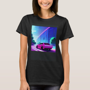 Synthwave car outrun retrowave futuresynth sci fi  T-Shirt