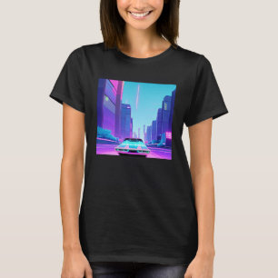 Synthwave car outrun retrowave futuresynth sci fi T-Shirt