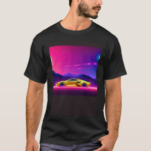 Synthwave car outrun retrowave futuresynth sci fi  T-Shirt