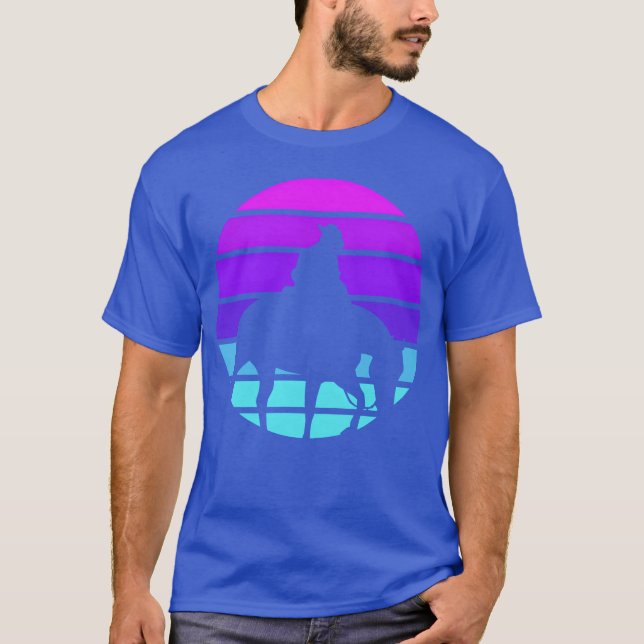 Synthwave Cowboy Horse Wrangler Gift girl T-Shirt (Front)