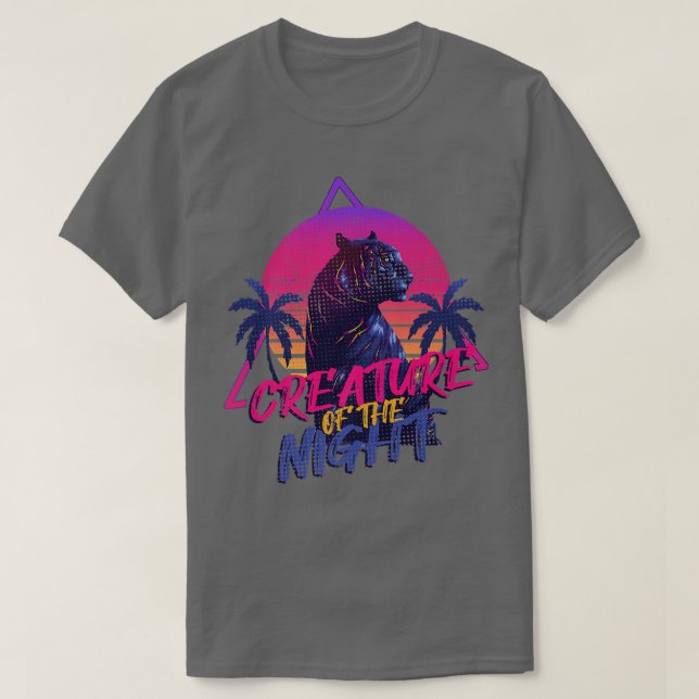 Synthwave Creature Of The Night Vaporwave Retrowav T-Shirt (Design Front)