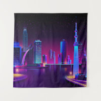 Synthwave Neon City ⛔ Vector art