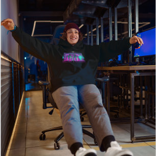 Synthwave Neon Robotic Graphic Hoodie