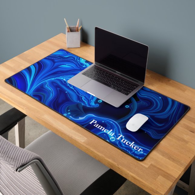 Synthwave Neon Wave Aesthetic Large Desk Mat (Office 2)