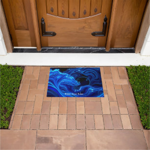 Synthwave Neon Wave Aesthetic Large Doormat