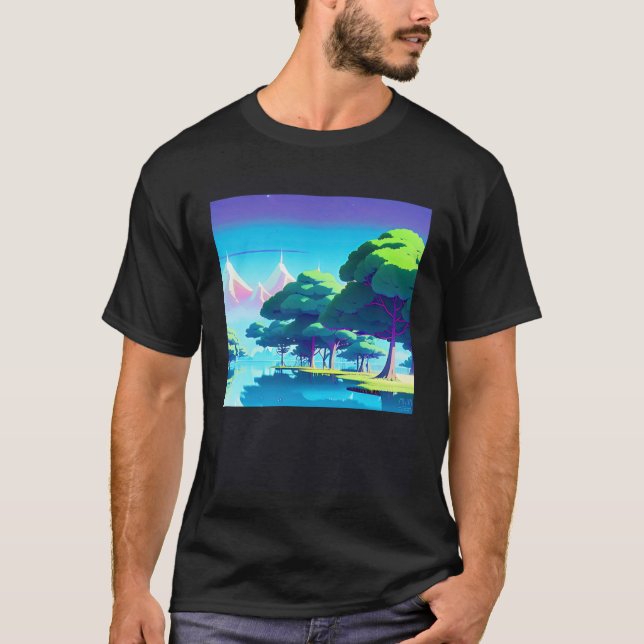 Synthwave outrun retrowave futuresynth sci fi  80 T-Shirt (Front)