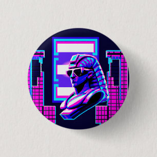 Synthwave Pharaoh 1 Inch Round Button