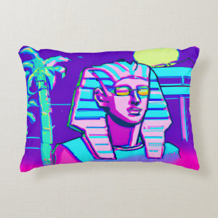 Synthwave Pharaoh Accent Pillow