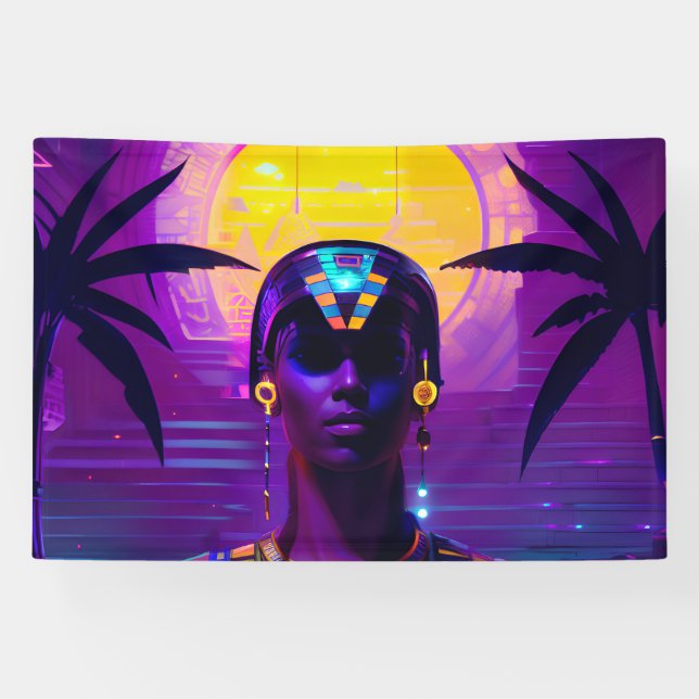 Synthwave Pharaoh Banner (Horizontal)