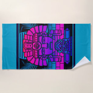 Synthwave Pharaoh Beach Towel