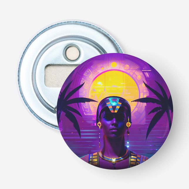 Synthwave Pharaoh Bottle Opener (Front)