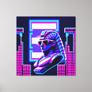 Synthwave Pharaoh Canvas Print