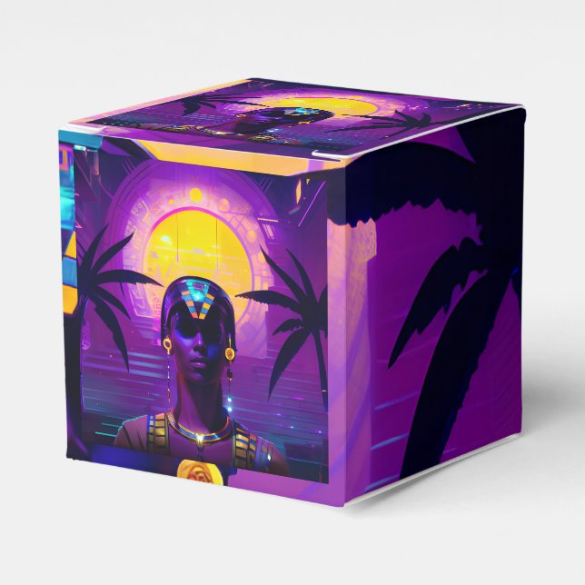 Synthwave Pharaoh Favor Box (Front Side)