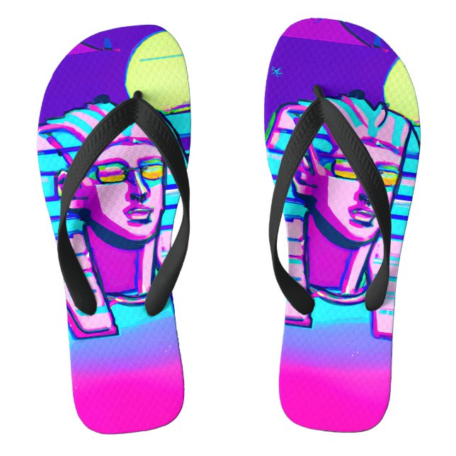 Synthwave Pharaoh Flip Flops (Footbed)