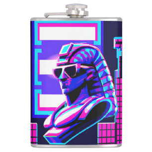Synthwave Pharaoh Hip Flask