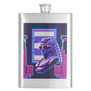 Synthwave Pharaoh Hip Flask