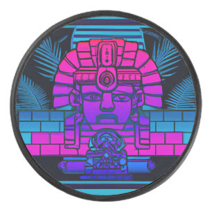 Synthwave Pharaoh Hockey Puck