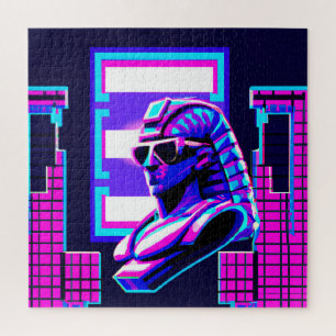 Synthwave Pharaoh Jigsaw Puzzle