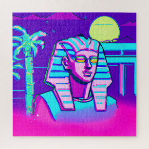 Synthwave Pharaoh Jigsaw Puzzle