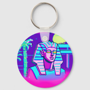 Synthwave Pharaoh Keychain