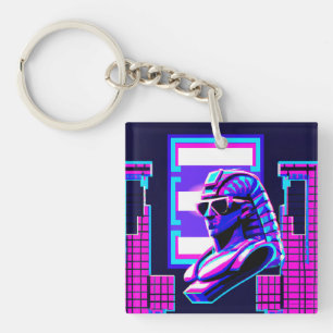 Synthwave Pharaoh Keychain
