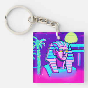 Synthwave Pharaoh Keychain