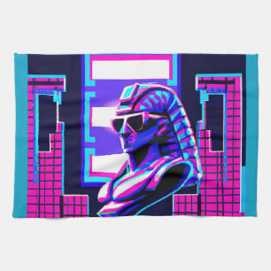 Synthwave Pharaoh Kitchen Towel