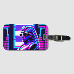 Synthwave Pharaoh Luggage Tag