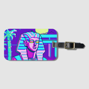Synthwave Pharaoh Luggage Tag