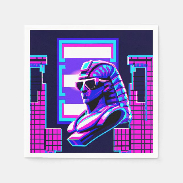 Synthwave Pharaoh Napkin (Front)