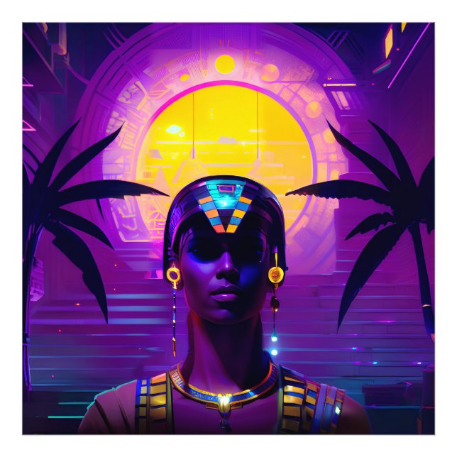 Synthwave Pharaoh Photo Print (Front)