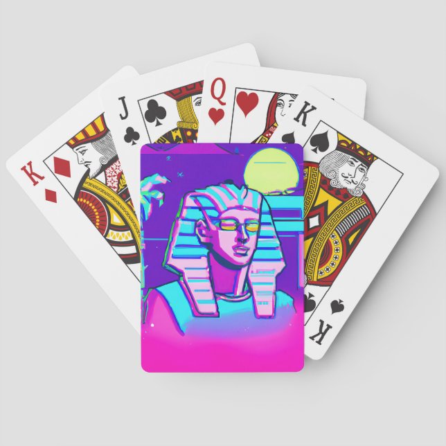 Synthwave Pharaoh Playing Cards (Back)