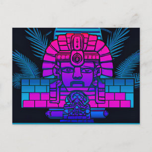 Synthwave Pharaoh Postcard